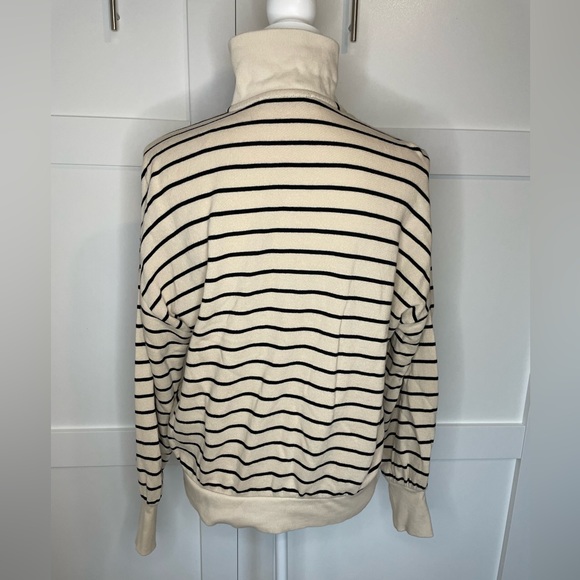 Quarter Zip Striped Cotton Jacket - Picture 3 of 5